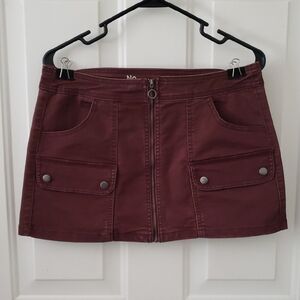 No Boundaries Red Cargo Mini Skirt Casual